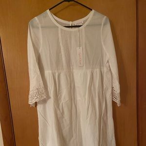 Ingrid and Isabel White Lace Maternity dress